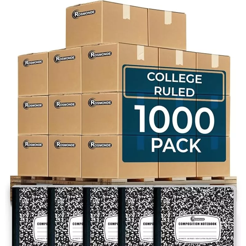 1000 Pack (Pallet) Composition Notebooks Bulk, College Ruled, Pallet of Notebooks, 200 Pages (100 Sheets), 9-3/4 x 7-1/2, Bulk Notebooks for School, College & Office, 4-7 Days Transit