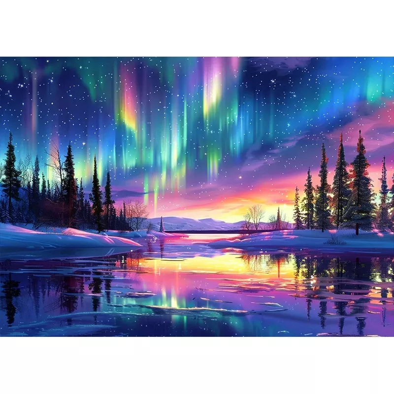 12×16 Inch Round Diamond Painting Kit for Adults, DIY Gem Art with Full Tools and 30% Extra Beads, Home Wall Decor Craft