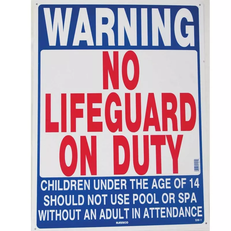 “No Lifeguard On Duty” Sign | SW-1