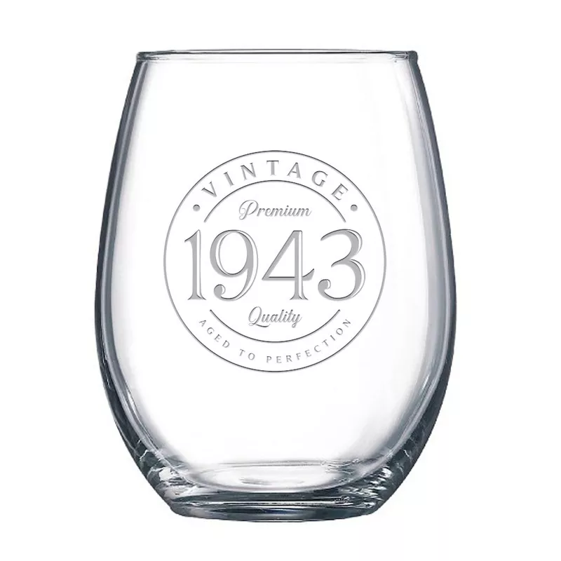 “Vintage Premium Quality” Wine Glass