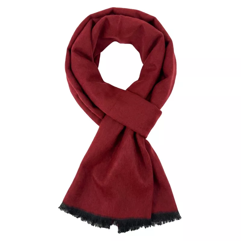 Wrapables Mens Soft Winter Warm Wool Blend Long Scarf, Wine Red Wine Red