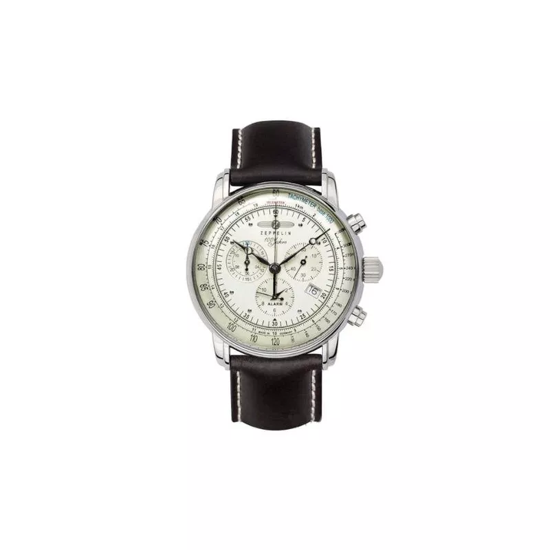 Zeppelin 100 Years Zeppelin Ed. 1 Quartz Watch, White, 42 mm, Day, 8680-3
