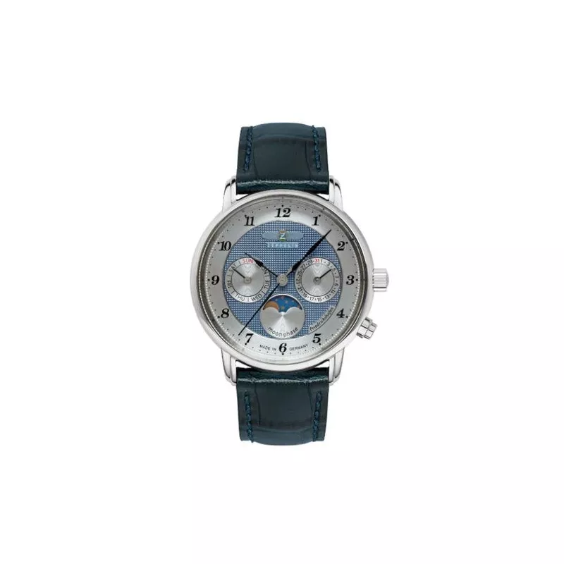 Zeppelin Friedrichshafen Moon Phase Quartz Watch, Blue, 36 mm, 8537-3