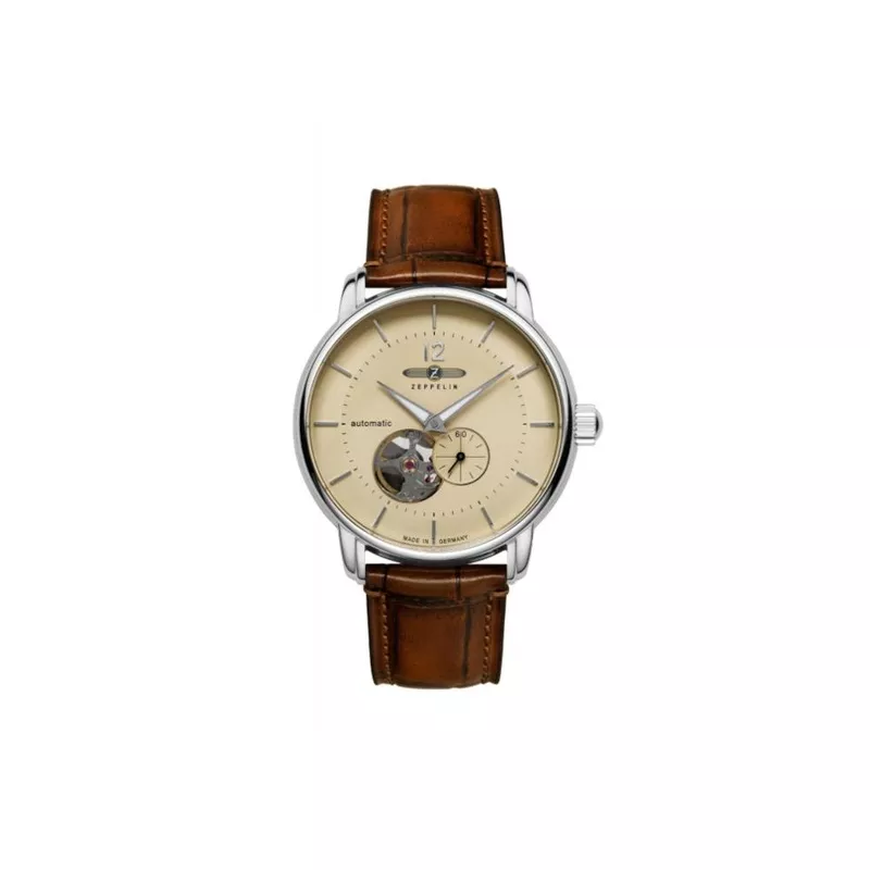Zeppelin LZ 120 Bodensee Automatic Watch, Beige, 40cm, Leather strap, 8166-1