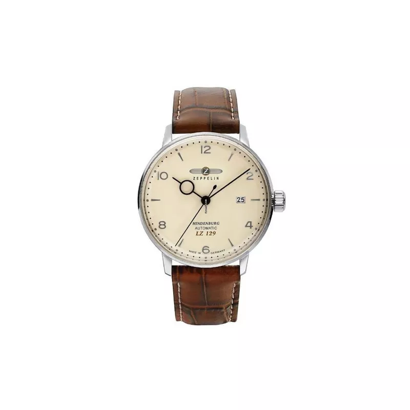 Zeppelin LZ 129 Hindenburg Automatic Watch, Beige, 40 mm, Day, Leather, 8062-5